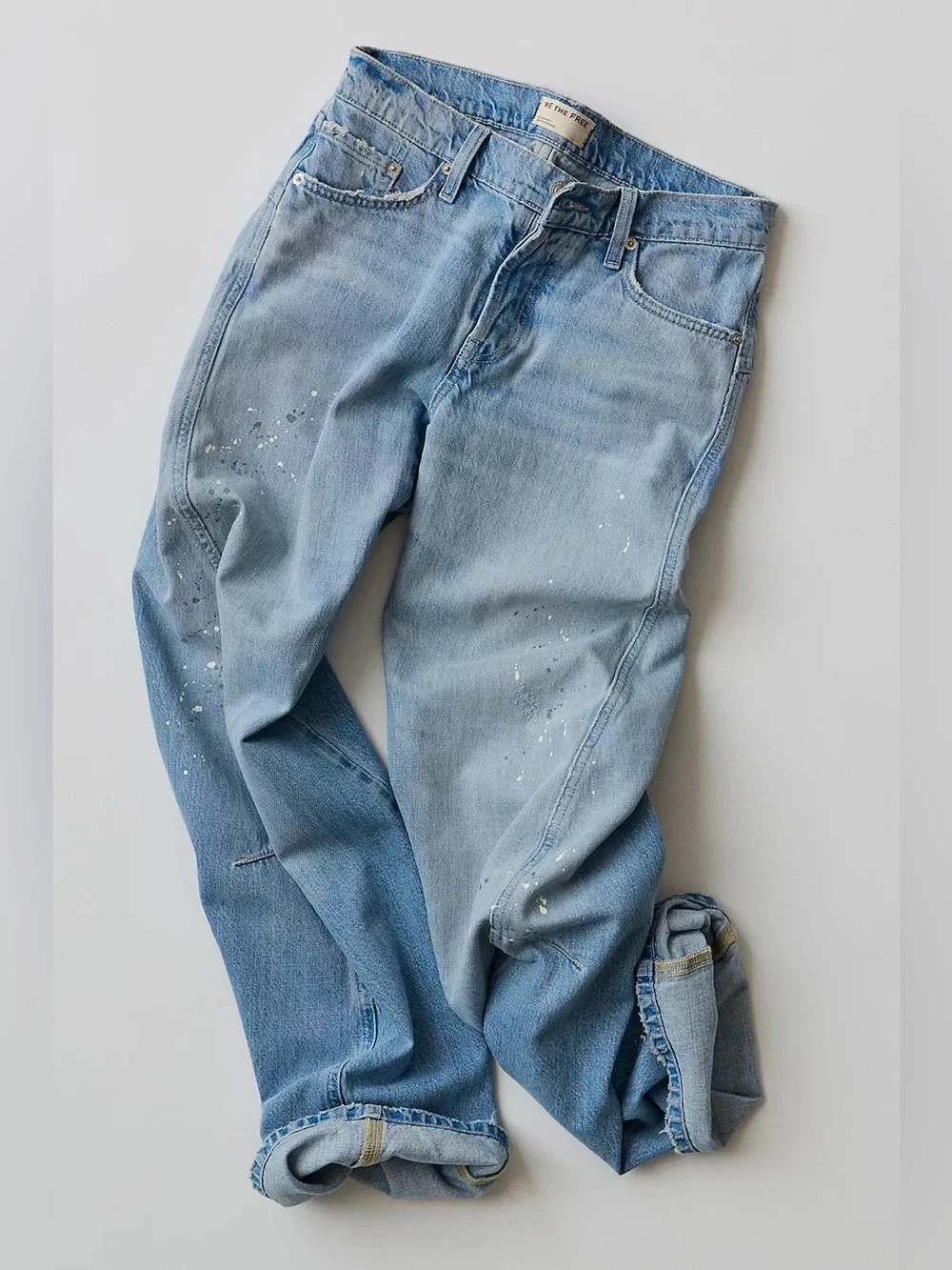 Free People We The Free Fable Low-Rise Twisted Bowed Jeans